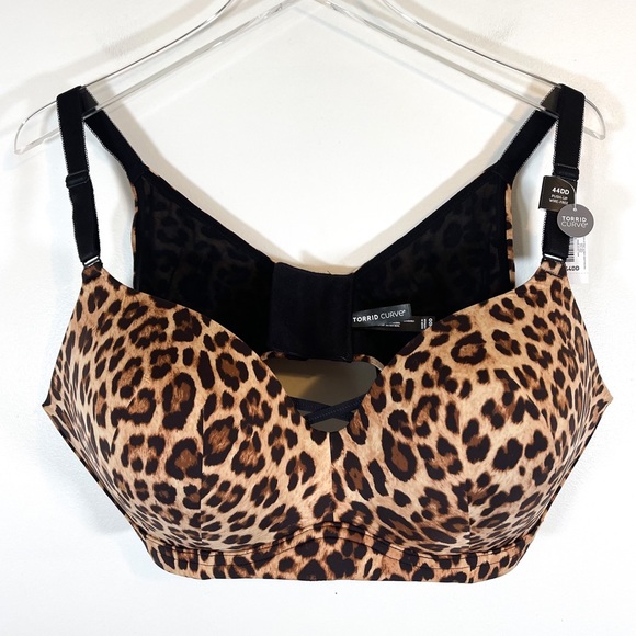 NWT Torrid WIRE-FREE PUSH UP PRINT 360 BACK SMOOTHING BRA Cheetah Size 44DD - Picture 3 of 10